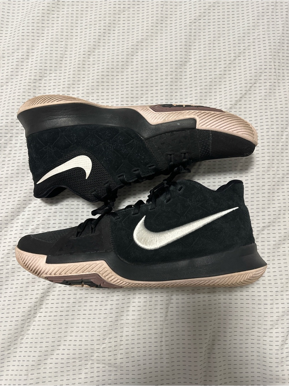 Nike Black Athletic Shoes with Metallic Rose Accents